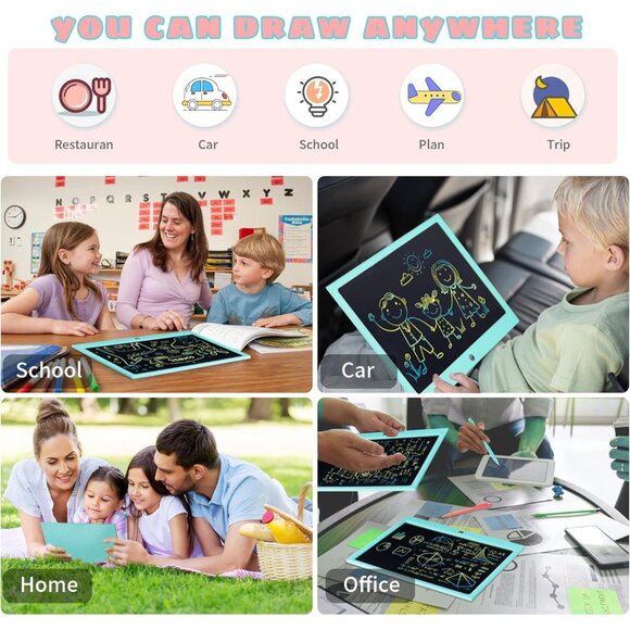 LCD Writing Tablet for Kids, 15 Inch Colorful Electronic Doodle Board for Kids A - Picture 5 of 7